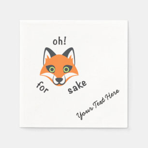 Oh! For Fox Sake phrase Emoji cartoon Napkin