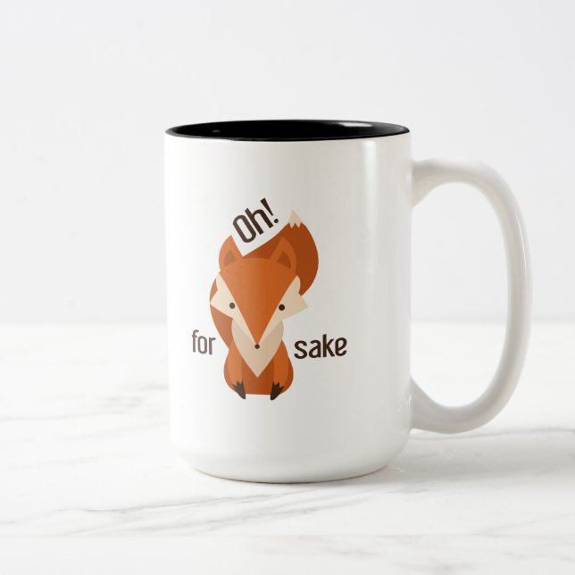 Oh For Fox Sake Two-Tone Coffee Mug (Right)