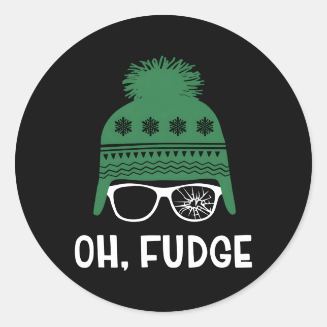 Oh Fudge Saying Classic Round Sticker (Front)