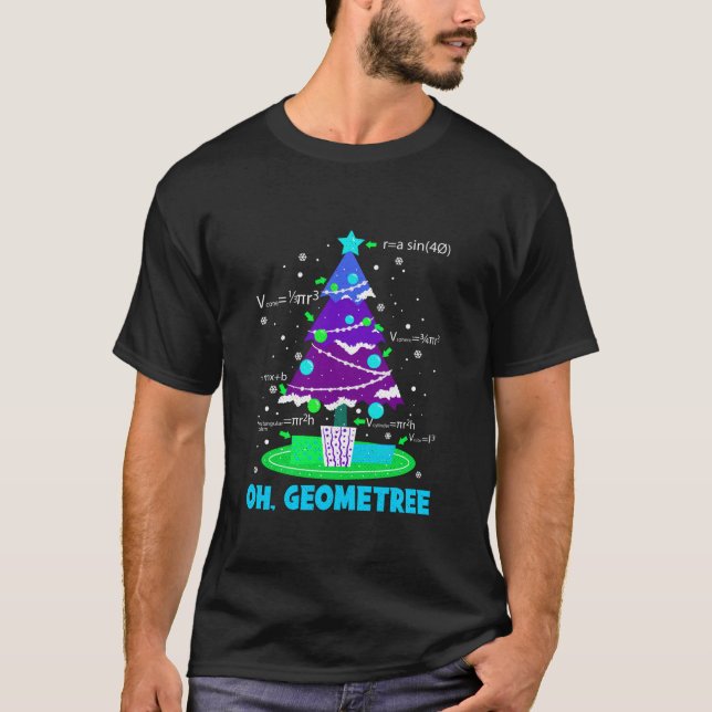 Oh Geometree Christmas Tree Geometry Math Long Sle T-Shirt (Front)