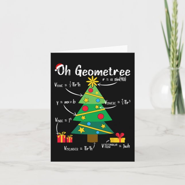 Oh geometree fun christmas tree geometry math teac card (Front)