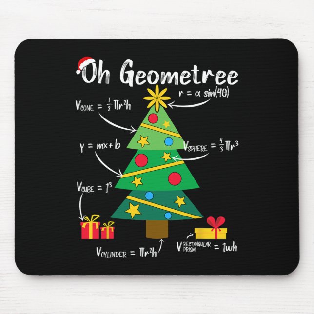 Oh geometree fun christmas tree geometry math teac mouse pad (Front)