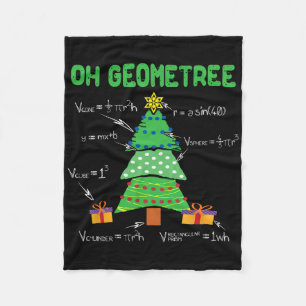 Oh Geometree Geometry Math Science Teacher Christm Fleece Blanket