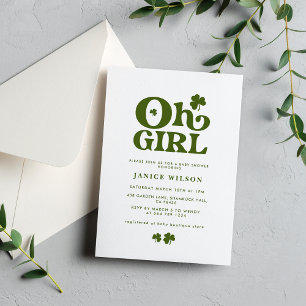 Oh Girl Charm St. Patrick's Day Baby Shower Invitation