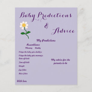 Oh Girl! Cute Daisy Baby Predictions & Advice Game