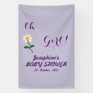Oh Girl! Cute Daisy Purple Baby Girl Shower Banner