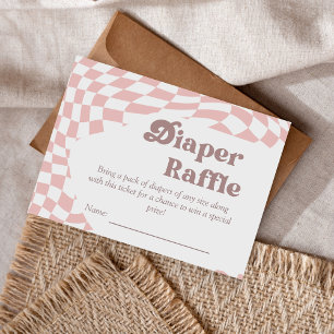 Oh Girl! Gingham Diaper Raffle Baby Shower Plaid Enclosure Card