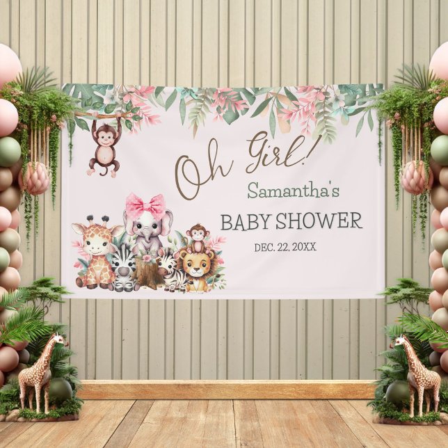 Oh Girl Jungle Safari Baby Shower Banner (Creator Uploaded)
