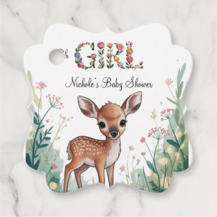 Oh Girl: Little Deer Fawn Girl Baby Shower Favour Tags