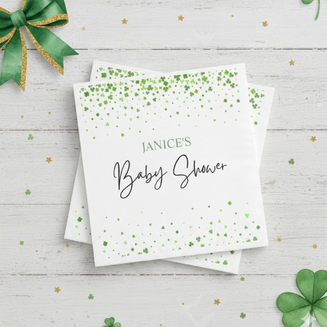 Oh Girl St. Patrick's Day Baby Shower Green  Napkin (Creator Uploaded)