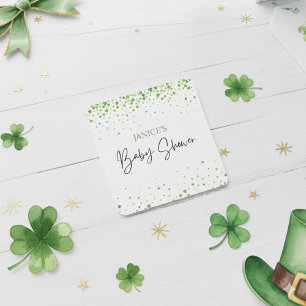 Oh Girl St. Patrick's Day Baby Shower Green Square Sticker