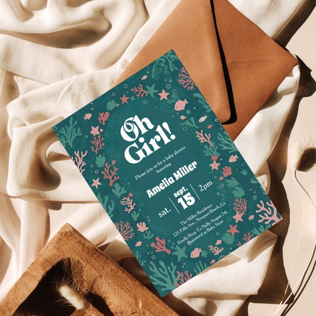 Oh Girl! Under the Sea Baby Shower Invitation (Creator Uploaded)