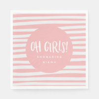 Oh girls, twin baby shower party napkins
