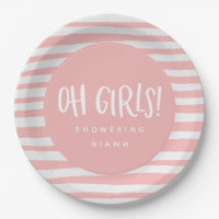 Oh girls, twin baby shower party napkins