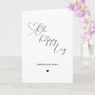 Oh Happy Day Heart Embellished Wedding  Card