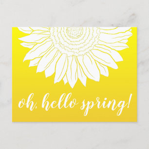oh hello spring sunflower postcard
