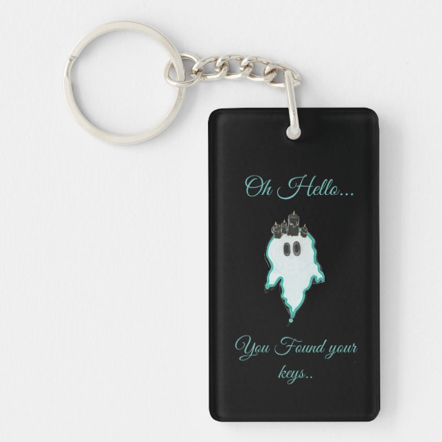 Oh Hello...The friendly Candle ghost-keychain Key Ring (Front)