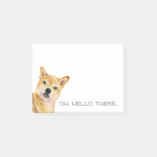 Oh Hello There   Shiba Inu Watercolor Painting Post-it Notes