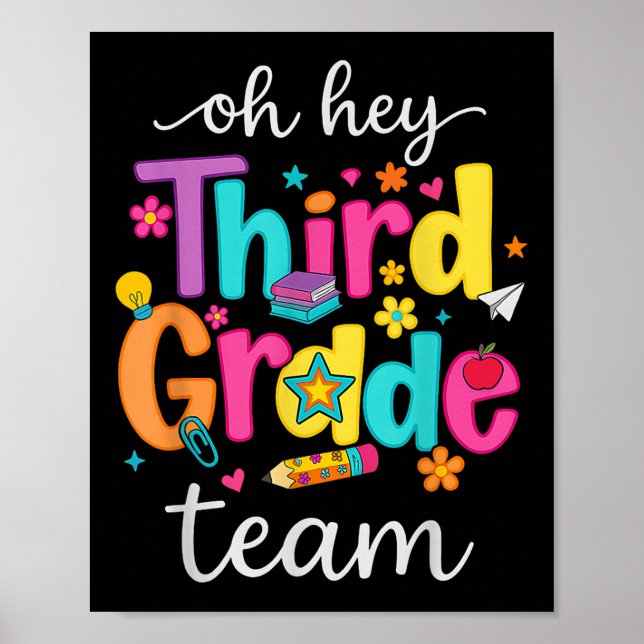 Oh Hey Third Grade Happy Back To School Teachers G Poster (Front)