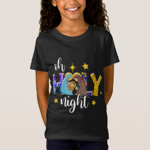 Oh Holy Night Baby Jesus Merry Christmas Xmas Paja T-Shirt