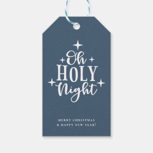 Oh Holy Night Blue Holiday Gift Tags