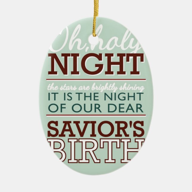 OH Holy Night! Ceramic Tree Decoration (Front)