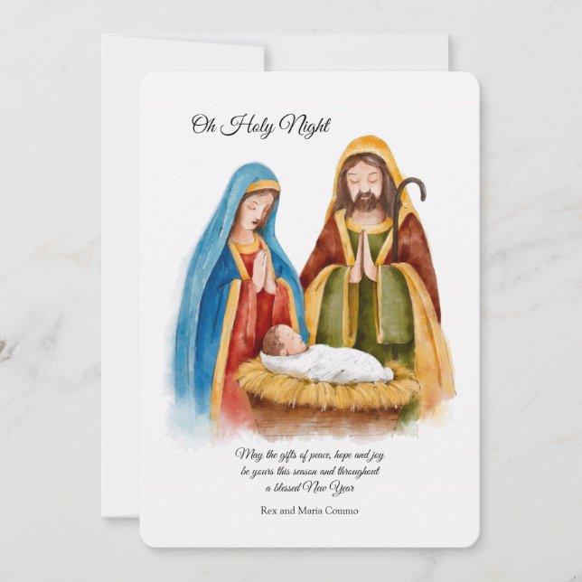 Oh Holy Night Christmas Card (Front)