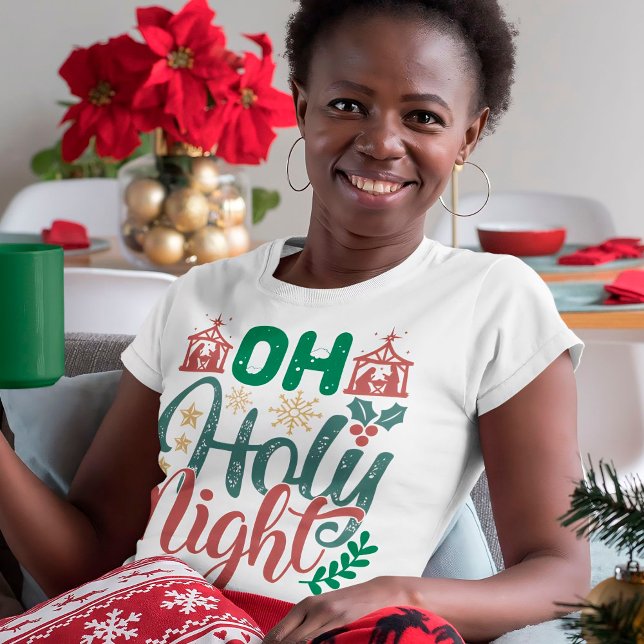 Oh Holy Night Christmas Holiday Decorative T-Shirt (Creator Uploaded)
