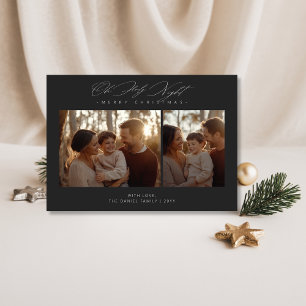 Oh Holy Night Christmas Religious 2 Photo Deep Holiday Card