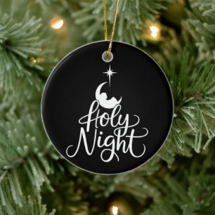 Oh Holy Night Family Christmas Nativity Scene Xmas Ceramic Tree Decoration