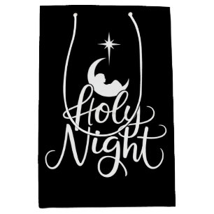 Oh Holy Night Family Christmas Nativity Scene Xmas Medium Gift Bag