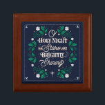 Oh Holy Night Jewellery Keepsake Box<br><div class="desc">An Elegant and Modern Vintage Christmas Jewellery Keepsake Box features a mixture of a starry background, the Northern Star of Bethlehem, ornamental flourished lettering, and mistletoe and frankincense botanical garland theme to represent the best of the holidays. It is inspired by the Christmas songs of Christmas past of the lyrics...</div>