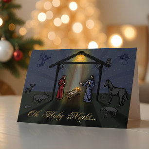 Oh Holy Night Nativity Christmas Card