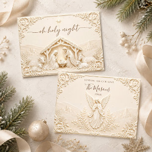 Oh Holy Night Nativity Scene Christmas Card