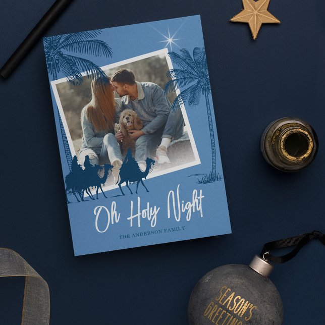 Oh Holy Night Photo Christmas Holiday Card (Creator Uploaded)