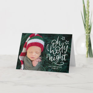 Oh Holy Night Religious Christmas Photo Holiday Card
