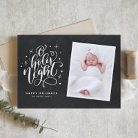 Oh Holy Night Script Rustic Chalkboard Photo