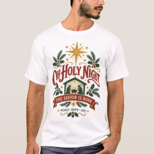 Oh Holy Night – Vintage Nativity Christmas T-Shirt