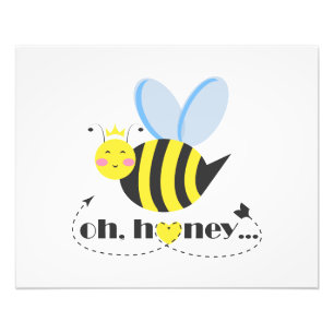 Oh Honey Valentines queen Bee character with tiara Photo Print