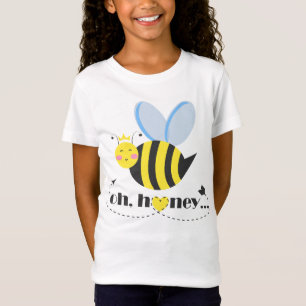 Oh Honey Valentines queen Bee character with tiara T-Shirt