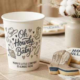 Oh Howdy Baby Cowboy Baby Shower Paper Cups
