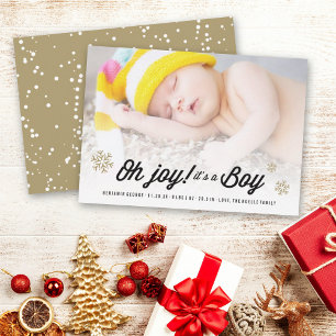 Oh Joy It's a Boy Baby Announcement Holiday Card