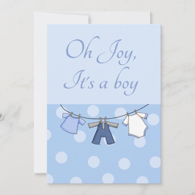 Oh Joy, It's A Boy Baby Shower Invitations (Front)
