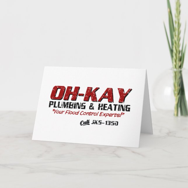 OH-KAY Plumbing & Heating (Distressed) Holiday Card (Front)