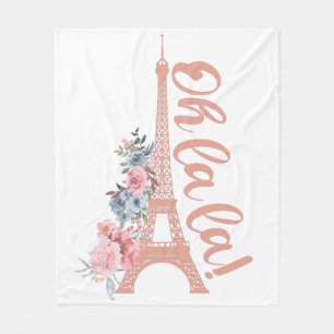 Oh La La - Eiffel Tower Paris France Fleece Blanket