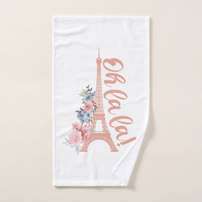Oh La La - Eiffel Tower Paris France Hand Towel (Hand Towel)