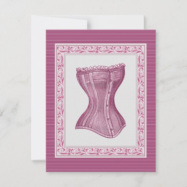 Oh La La Lolita's Corset Bachelorette Invitation (Front)