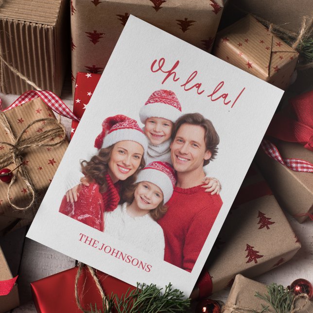 Oh La La Personalized Family Photo Card (Creator Uploaded)