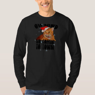 Oh Lawd He Comin' Chonk Christmas Cat Meme Funny F T-Shirt