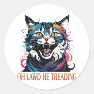 Oh Lawd He Treading Classic Round Sticker